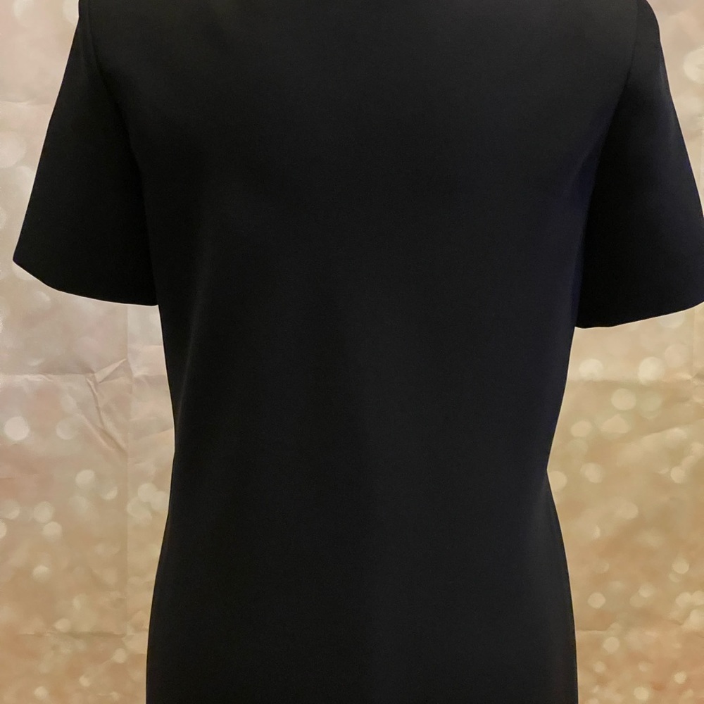 Liz Claiborne 4 Square Neck Button Side Accent‎ Knee Length Black Dress - Picture 4 of 8